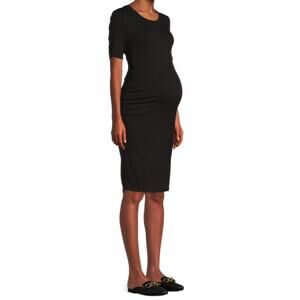Time and Tru Women’s Black Maternity Ruched Dress NWT Size S 4-6